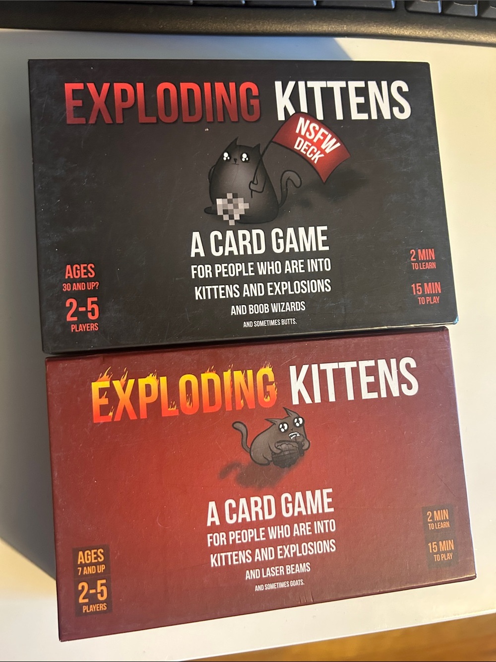 Exploding Kittens Card Games - Black & Red NSFW and Original Decks